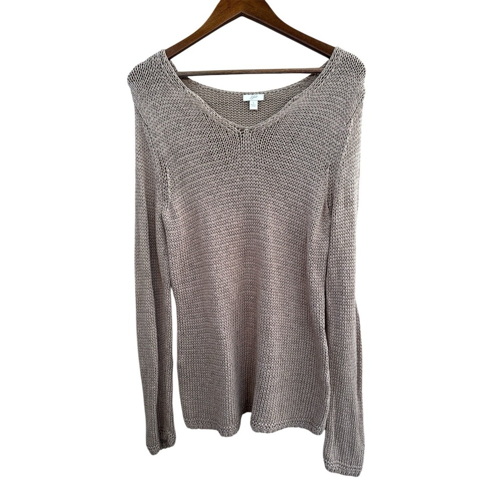 J Jill Women Size L   Chunky Crochet Knit Pullover Tunic Boho‎ Sweater Top